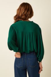 Olga Blouse Noble Botanical Green
