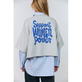 Dan Boxy Sweatshirt 3/4 Light Grey Melange