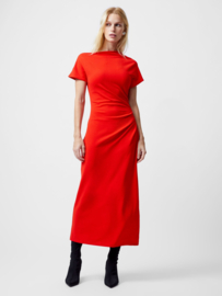 Valetta Off Shoulder Midi Dress Scarlet Red 71YDO