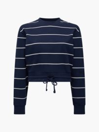 Sunday Sweat Striped Top Navy/Porcelain Stripe