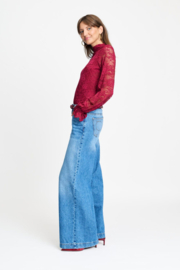 Turtleneck Ruby Lace Burgundy Red