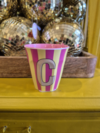 Medium Alphabet Cup C (r) Stripes