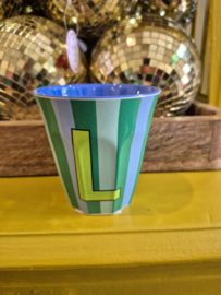 Medium Alphabet Cup L (b) Stripes