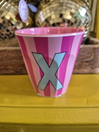 Medium Alphabet Cup X (r) Stripes