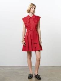 Alexis Cotton Belted Dress Watermelon Red