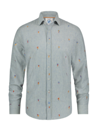 Shirt Striped Embroidery Cobalt 28.022.607