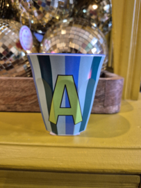 Medium Alphabet Cup A (b) Stripes