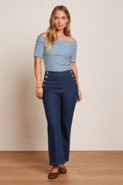 LAATSTE Nives Top Mariniere Stripe Bluing 09805-490 MAAT M