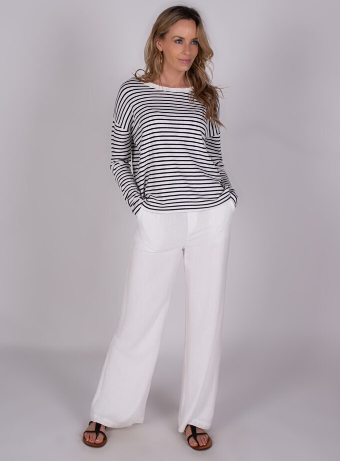 Manilla Top Stripe Navy/Off-White