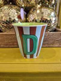 Medium Alphabet Cup D (b) Stripes