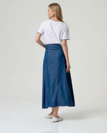 Maxi Skirt With Slit Blue