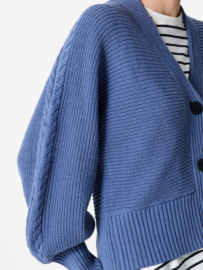Tonia Knit V Neck Cable Sleeve Cardigan
