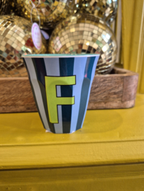 Medium Alphabet Cup F (b) Stripes