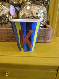 Medium Alphabet Cup K (b) Stripes