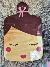 Melamine Serving Board in Lady Shape Brown