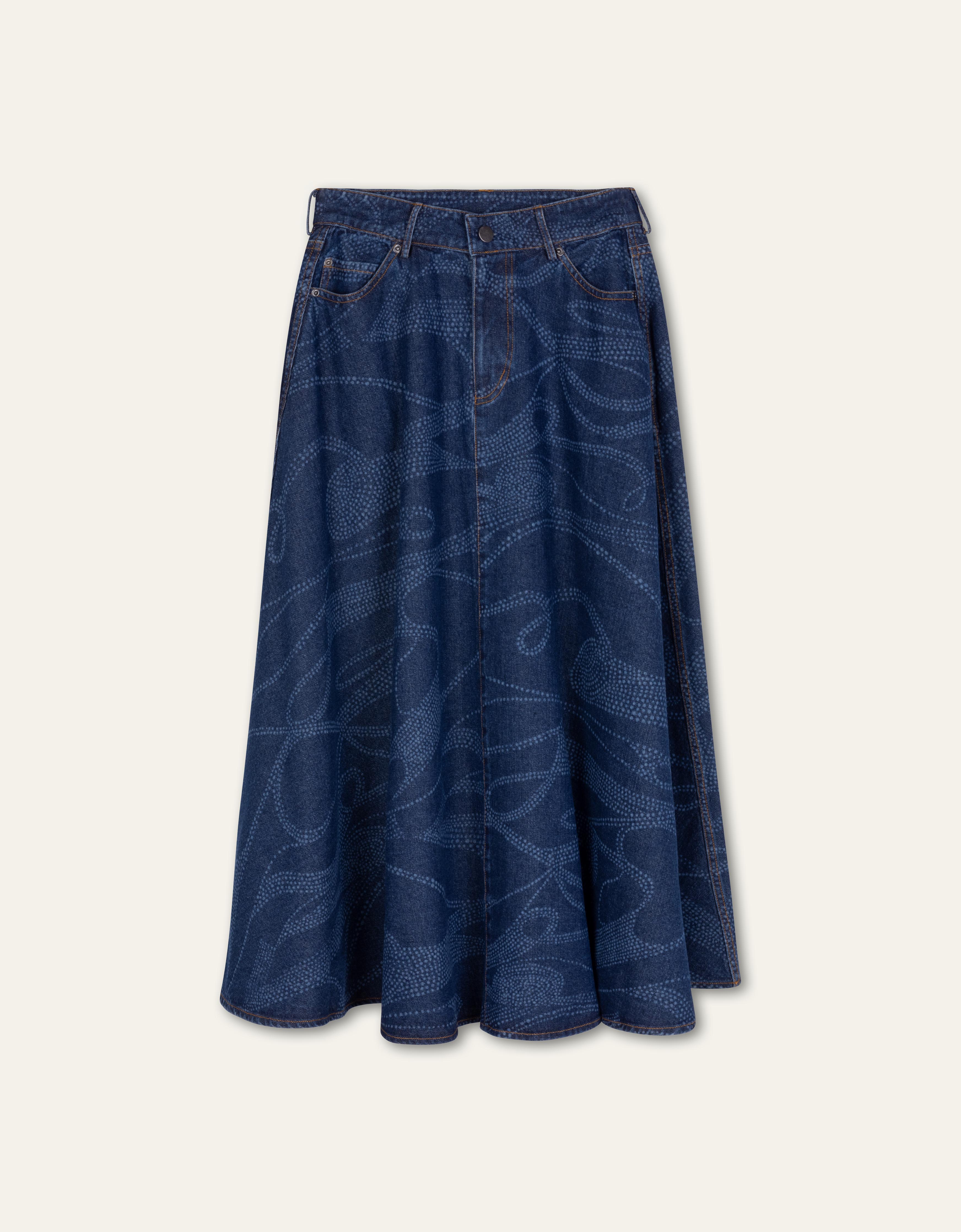 Silvina Woven Skirt Blue Indigo