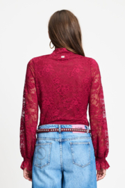 Turtleneck Ruby Lace Burgundy Red