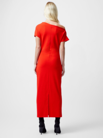 Valetta Off Shoulder Midi Dress Scarlet Red 71YDO