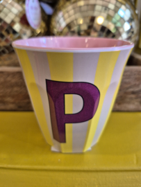 Medium Alphabet Cup P (r) Stripes