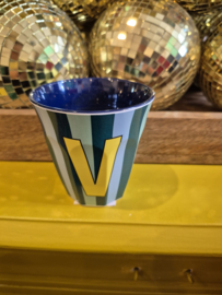 Medium Alphabet Cup V (b) Stripes