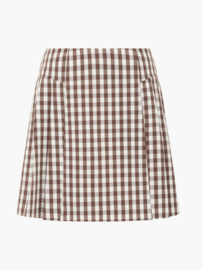 Lexi Suiting Mini Skirt Espresso Brown Check