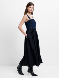 Leighton Denim Midi Dress Black Blue