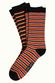 Socks 2-Pack Vicky Stripe Black