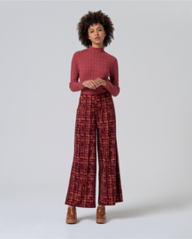 Printed Fluid Oversize Pants Maroon