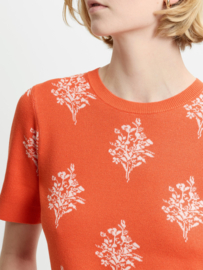 Imelda Ditsy Floral Tee Paradise Orange/Porcelain
