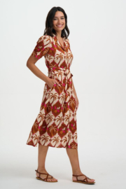 Penelope Midi Shirt Dress Palm Waves