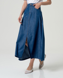 Maxi Skirt With Slit Blue