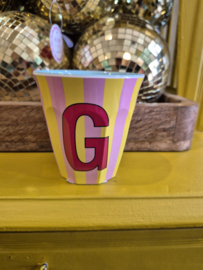 Medium Alphabet Cup G (r) Stripes
