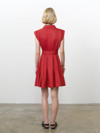 Alexis Cotton Belted Dress Watermelon Red