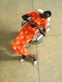 Imelda Ditsy Floral Midi Skirt Paradise Orange/Porcelain