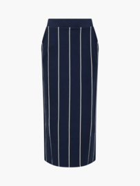 Sunday Sweat Striped Midi Skirt Navy/Porcelain Stripe