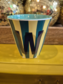 Medium Alphabet Cup W (b) Stripes