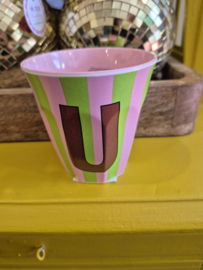Medium Alphabet Cup U (r) Stripes