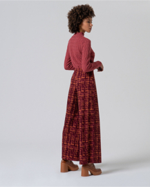Printed Fluid Oversize Pants Maroon