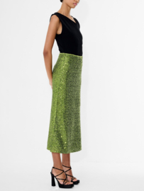 Elena Sequin Midi Skirt Olive Green
