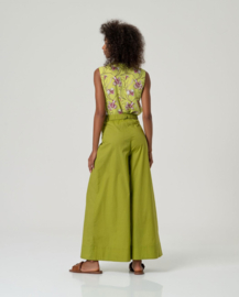 Wide Leg Pants Yoke Green