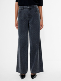 Ralphie Denim Embellished Wide Leg Jeans