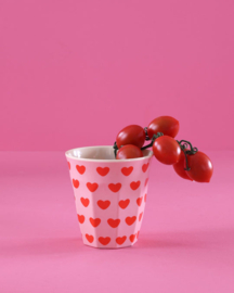 Melamine Medium Cup Soft Pink Sweet Hearts Print