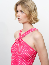 Clarisa Stripe Damasco Dress