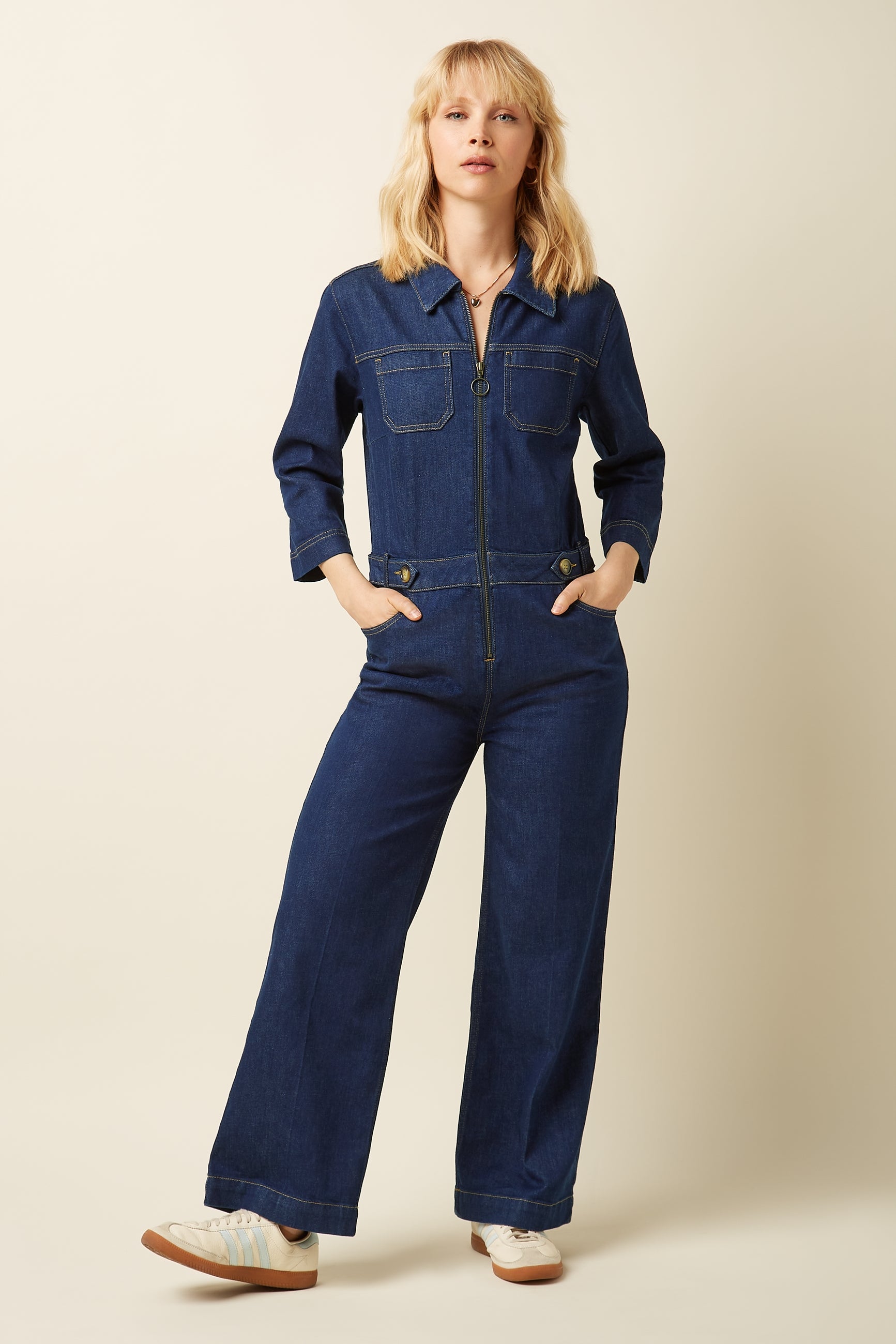 Zip Jumpsuit Onyx Denim