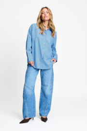 Blouse Beau Check Sapphire Blue