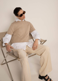 Casual Marine Top Delightful Brown Stripes