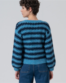Two-Tone Recycled Knit Sweater Blue 565MARA231