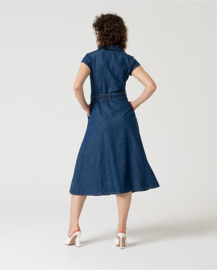 LAATSTE Denim Midi Shirt Dress Blue 525RIXA721 MAAT M