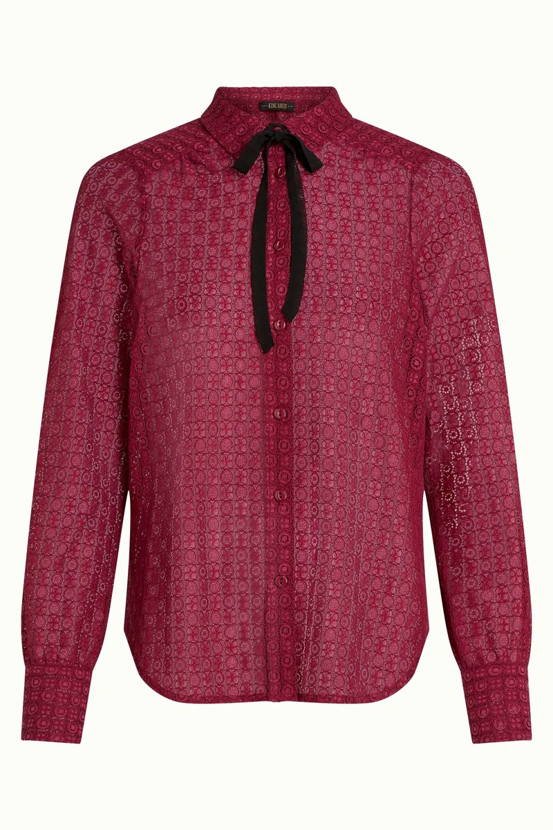 Elia Blouse Branco Lace Beaujolais Red