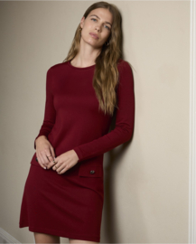 Short Straight Flared Dress English Red 565LISA711